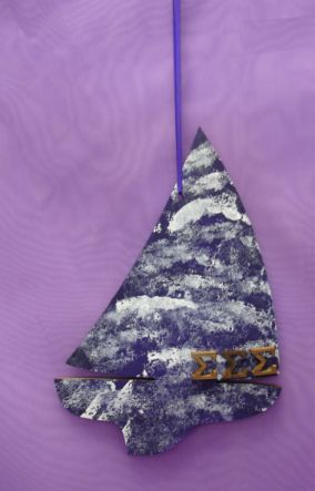 Painted Wooden Sailboat